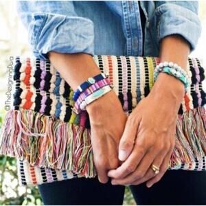 Stella & Dot Taj Clutch Boho Chic Fringe, EUC Festival Vibes Quite Luxury EUC